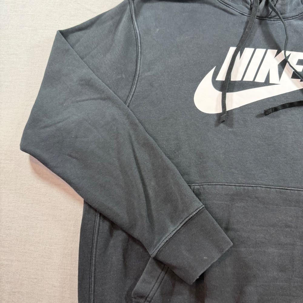 Nike Hoodie Mens Large Black Good Sportswear Club‎ Fleece Logo Pullover - Picture 3 of 8